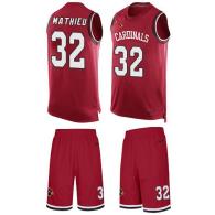 Cardinals -32 Tyrann Mathieu Red Team Color Stitched NFL Limited Tank Top Suit Jersey