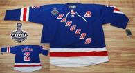 New York Rangers -2 Brian Leetch Blue With 2014 Stanley Cup Finals Stitched NHL Jersey