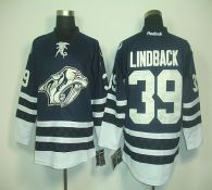 Nashville Predators -39 Anders Lindback Blue Third Stitched NHL Jersey
