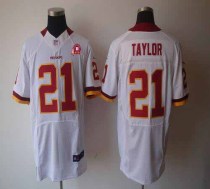 Nike Washington Redskins -21 Sean Taylor White With 80TH Patch Men's Embroidered NFL Elite Jersey