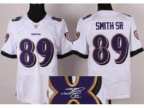 Nike Baltimore Ravens 89 Steve Smith SR White Signed Elite NFL Jerseys