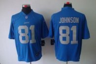 Nike Lions -81 Calvin Johnson Blue Alternate Throwback Stitched NFL Limited Jersey