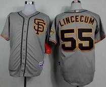 San Francisco Giants #55 Tim Lincecum Grey 2012 Road 2 Stitched MLB Jersey
