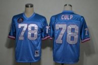 Mitchell And Ness Oilers -78 Curley Culp Baby blue Stitched Throwback NFL Jersey