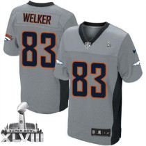 Nike Denver Broncos #83 Wes Welker Grey Shadow Super Bowl XLVIII Men's Stitched NFL Elite Jersey