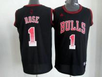 Chicago Bulls -1 Derrick Rose Black Stitched NBA Vibe Jersey