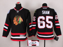 Autographed Chicago Blackhawks -65 Andrew Shaw Black Stitched NHL Jersey
