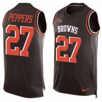 Nike Browns -27 Jabrill Peppers Brown Team Color Stitched NFL Limited Tank Top Jersey