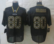 2013 NEW Nike New Orleans Saints 80 Graham Lights Out Black Elite Jerseys