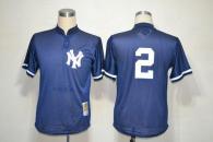 Mitchell And Ness New York Yankees -2 Derek Jeter Navy Blue Practice Stitched MLB Jersey
