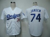 Los Angeles Dodgers -74 Kenley Jansen White Cool Base Stitched MLB Jersey