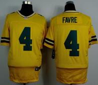 Nike Green Bay Packers #4 Brett Favre Yellow Alternate Men's Stitched NFL Elite Jersey