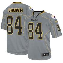 Nike Pittsburgh Steelers #84 Antonio Brown Lights Out Grey Men's Stitched NFL Elite Jersey