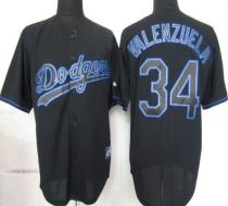Los Angeles Dodgers -34 Fernando Valenzuela Black Fashion Stitched MLB Jersey