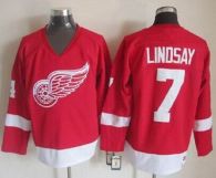 Detroit Red Wings -7 Ted Lindsay Red CCM Throwback Stitched NHL Jersey