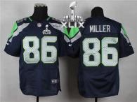 Nike Seattle Seahawks #86 Zach Miller Steel Blue Team Color Super Bowl XLIX Men‘s Stitched NFL Elite