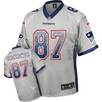 Nike New England Patriots -87 Rob Gronkowski Grey Mens Stitched NFL Elite Drift Fashion Jersey