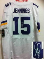 2013 New Minnesota Vikings -15 Greg Jennings White Jerseys(Signed Elite)