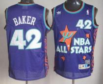 Milwaukee Bucks -42 Vin Baker Purple 1995 All Star Throwback Stitched NBA Jersey