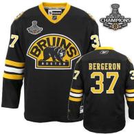 Boston Bruins 2011 Stanley Cup Champions Patch -37 Patrice Bergeron Black Third Stitched NHL Jersey
