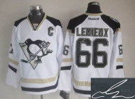Autographed NHL Pittsburgh Penguins -66 Mario Lemieux White 2014 Stadium Series Stitched Jersey