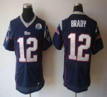 Nike Patriots -12 Tom Brady Navy Blue Team Color With Hall of Fame 50th Patch Stitched NFL Elite Jer