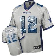 Nike Dallas Cowboys #12 Roger Staubach Grey Men's Stitched NFL Elite Drift Fashion Jersey