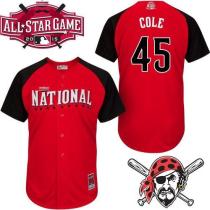 Pittsburgh Pirates #45 Gerrit Cole Red 2015 All-Star National League Stitched MLB Jersey