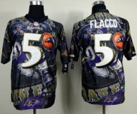 Nike Baltimore Ravens -5 Joe Flacco Team Color NFL Elite Fanatical Version Jersey