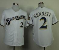 Milwaukee Brewers -2 Scooter Gennett White Cool Base Stitched MLB Jersey