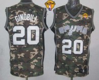 San Antonio Spurs -20 Manu Ginobili Camo Stealth Collection Finals Patch Stitched NBA Jersey