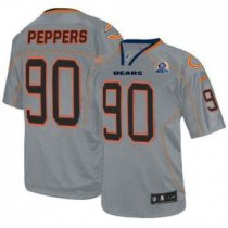 Nike Bears -90 Julius Peppers Lights Out Grey With Hall of Fame 50th Patch Stitched NFL Elite Jersey