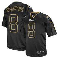 Nike St Louis Rams -8 Sam Bradford Lights Out Black Men's Stitched NFL Elite Jersey