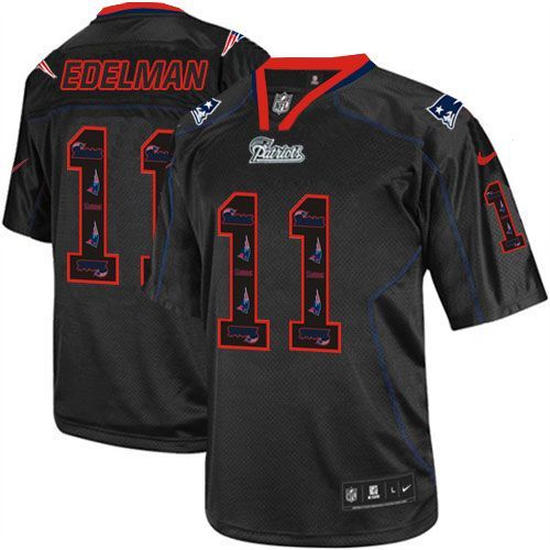 Nike New England Patriots -11 Julian Edelman New Lights Out Black Mens Stitched NFL Elite Jersey