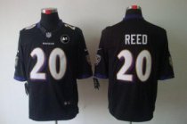 Nike Ravens -20 Ed Reed Black Alternate With Art Patch Stitched NFL Limited Jersey