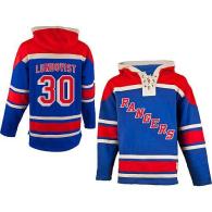 New York Rangers -30 Henrik Lundqvist Blue Sawyer Hooded Sweatshirt Stitched NHL Jersey