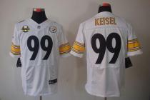 Nike Pittsburgh Steelers #99 Brett Keisel White With 80TH Patch Men's Stitched NFL Elite Jersey