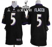 Nike Ravens -5 Joe Flacco Black Alternate Super Bowl XLVII Stitched NFL Game Jersey