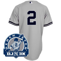 New York Yankees -2 Derek Jeter Grey With DJ-3K Patch Stitched MLB Jersey