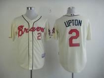 Atlanta Braves #2 BJ Upton Cream Alternate Cool Base Stitched MLB Jersey
