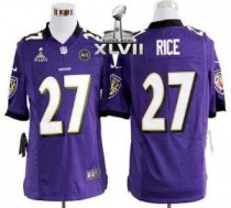 Nike Ravens -27 Ray Rice Purple Team Color Super Bowl XLVII Stitched NFL Game Jersey