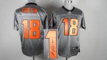 Nike Cincinnati Bengals #18 AJ Green Elite Grey Shadow Men's Stitched NFL Autographed Jersey
