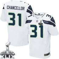 Nike Seattle Seahawks #31 Kam Chancellor White Super Bowl XLIX Men's Stitched NFL Elite Jersey