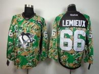 Pittsburgh Penguins -66 Mario Lemieux Camo Veterans Day Practice Stitched NHL Jersey