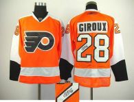 Philadelphia Flyers -28 Claude Giroux Orange Autographed Stitched NHL Jersey