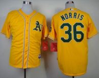 Oakland Athletics #36 Derek Norris Yellow Cool Base Stitched MLB Jersey
