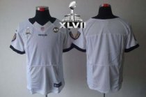 Nike Ravens Blank White Super Bowl XLVII Men Stitched NFL Elite Jersey