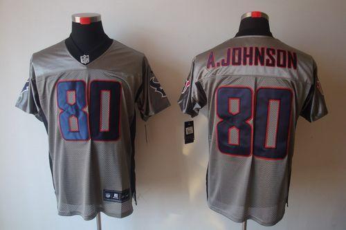 Nike Houston Texans -80 Andre Johnson Grey Shadow Mens Stitched NFL Elite Jersey