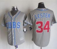 Chicago Cubs -34 Jon Lester Grey Alternate Road New Cool Base Stitched MLB Jersey