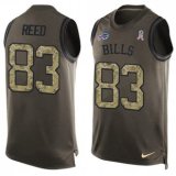 Nike Bills -83 Andre Reed Green Stitched NFL Limited Salute To Service Tank Top Jersey